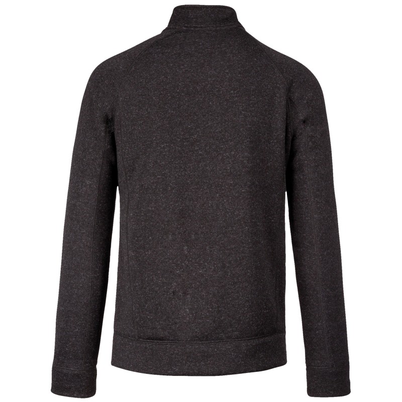 Veste zippée chinée homme Dark Grey Melange BACK
