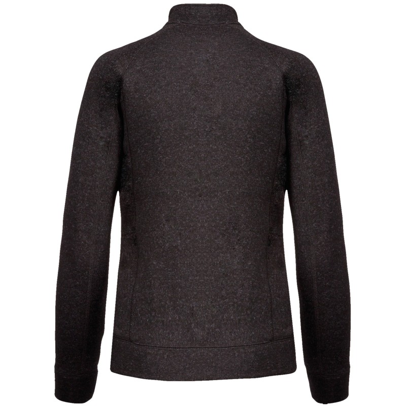 Veste zippée chinée femme Dark Grey Melange BACK