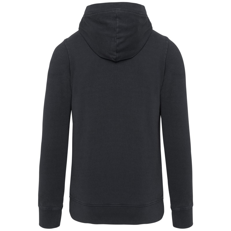 Sweat-shirt à capuche French Terry homme Vintage Charcoal BACK