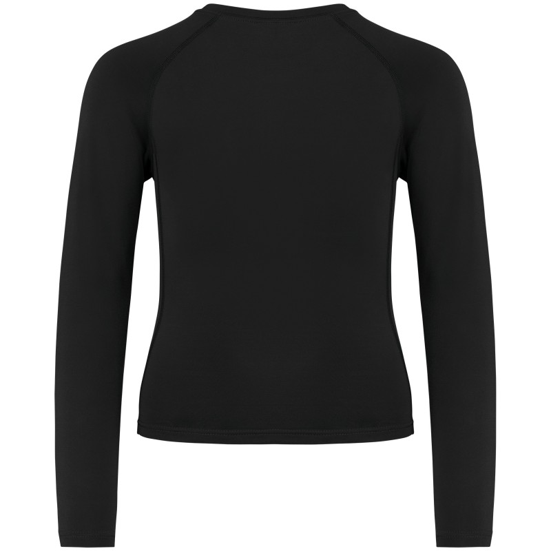 T-shirt double peau sport manches longues enfant Black BACK