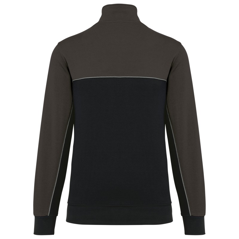 Sweat-shirt écoresponsable col zippé unisexe Black / Dark Grey BACK