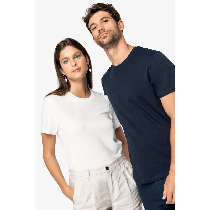 T-shirt en coton bio et lin unisexe