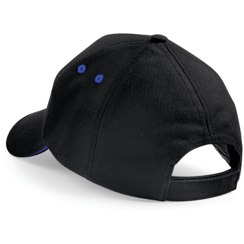 Casquette homme Ultimate à 5 panneaux sandwich contrasté Black / Bright Royal BACK