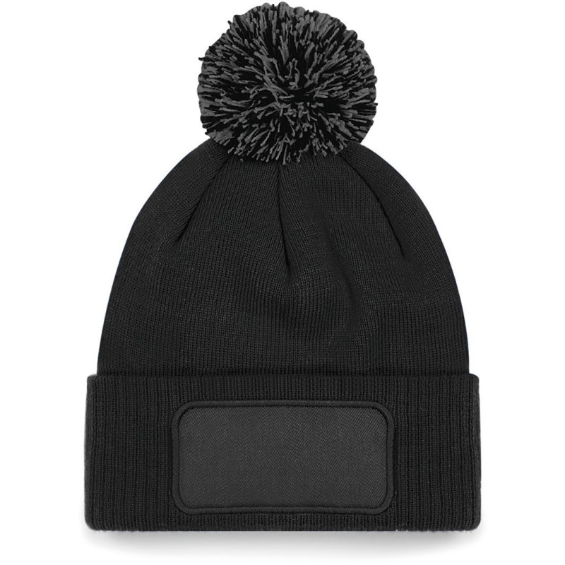 Bonnet à pompon patch Snowstar® Black / Graphite Grey FACE