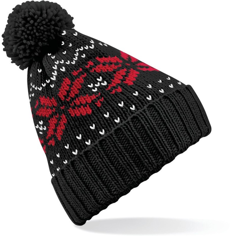 Bonnet Snowstar® jacquard Black / Classic Red / White FACE