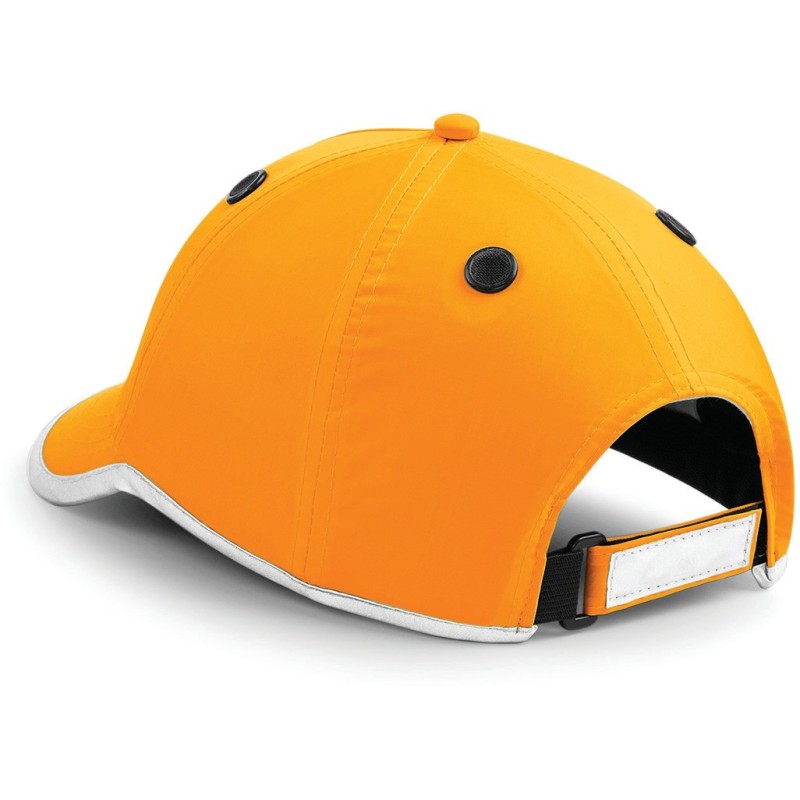 Casquette à coquille EN812 a visibilite renforcee Fluorescent Orange BACK