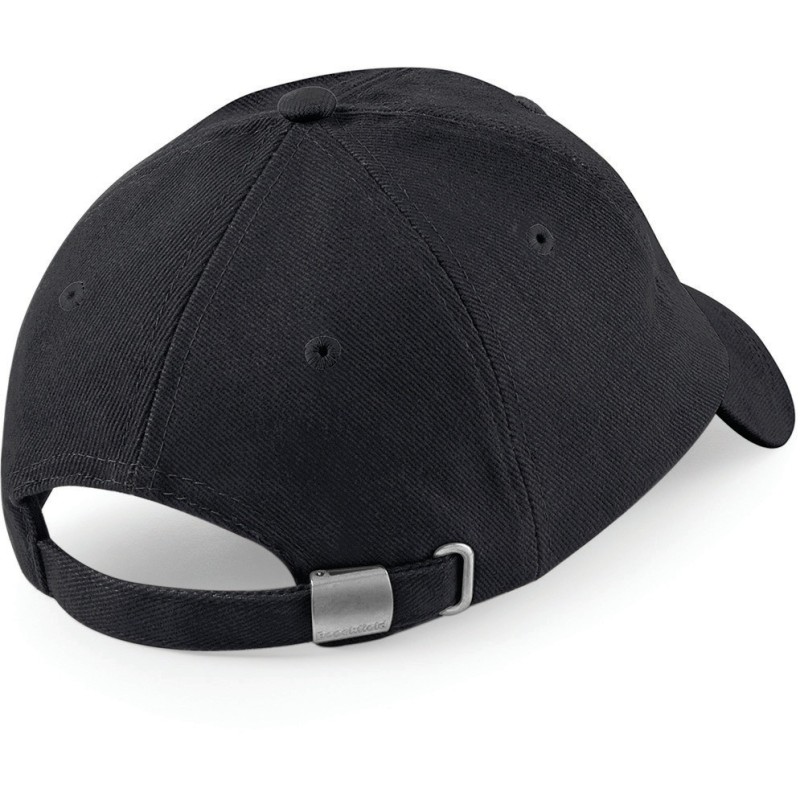 Casquette homme profil bas en coton brossé - 6 panneaux Black BACK