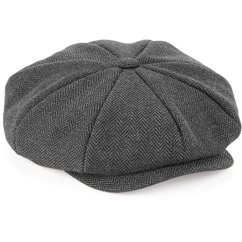 Casquette gavroche Heritage Charcoal Herringbone FACE