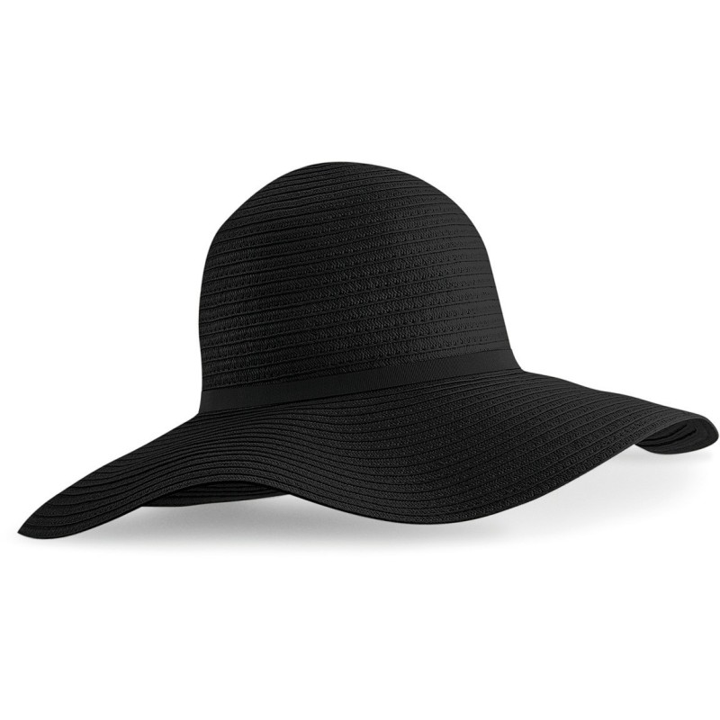 Chapeau d'été à bord large Marbella Black FACE