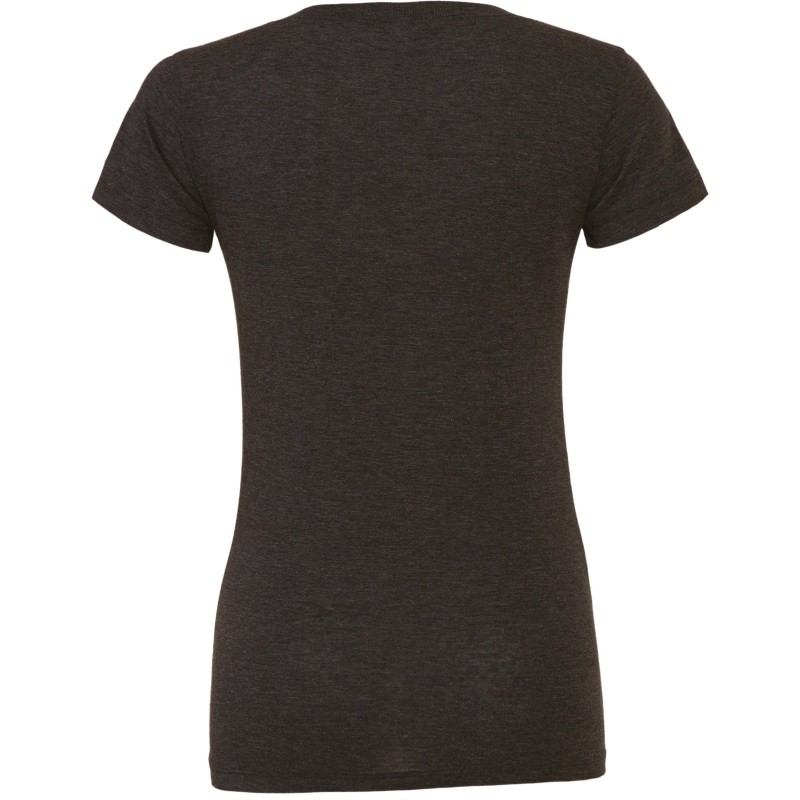 T-shirt femme triblend col rond Charcoal Black Triblend BACK