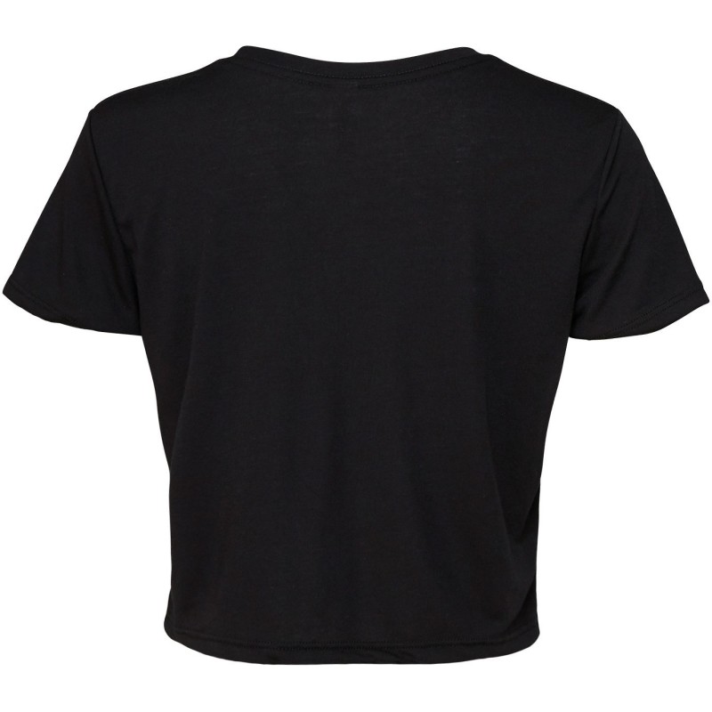 T-shirt flowy crop Black BACK