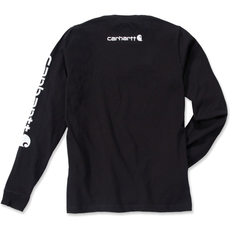 T-shirt Logo manches longues Black BACK