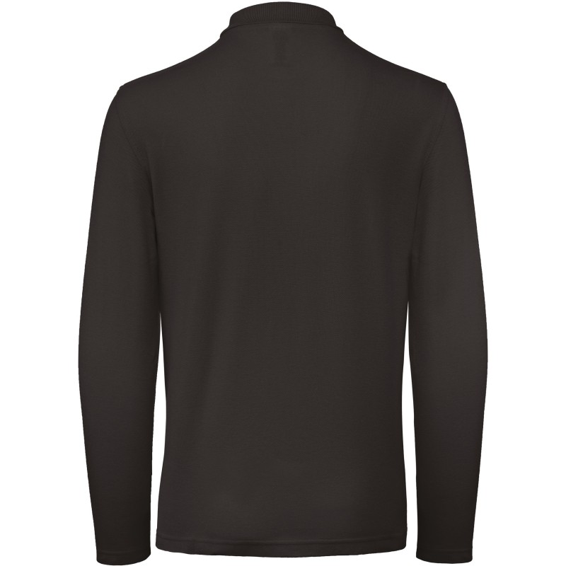Polo homme ID.001 manches longues Black BACK