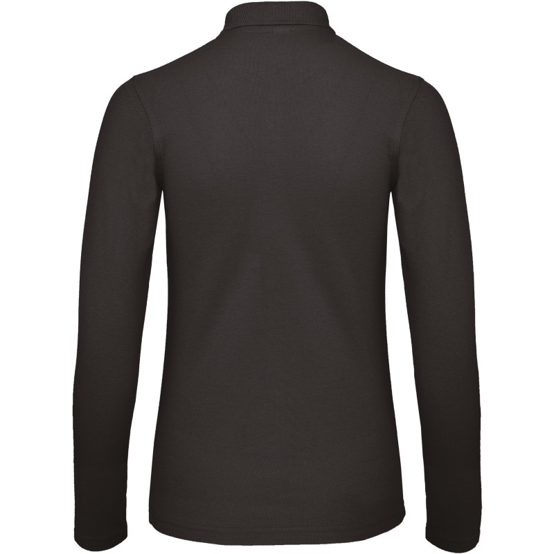 Polo femme ID.001 manches longues Black BACK