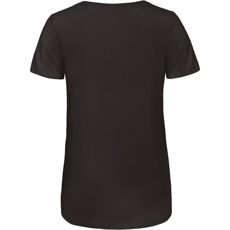 T-shirt Triblend col V Femme Black BACK