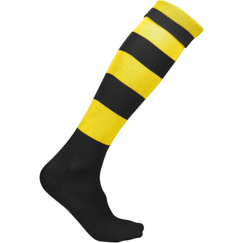 Chaussettes de sport cerclées unisexe Black / Sporty Yellow FACE
