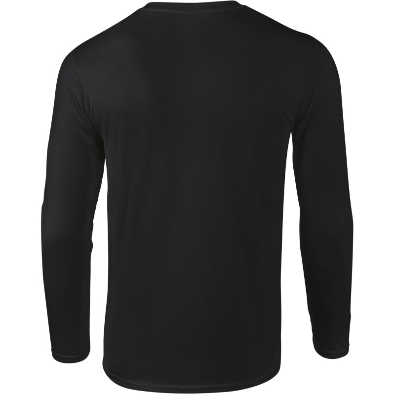 T-shirt homme manches longues Softstyle Black BACK