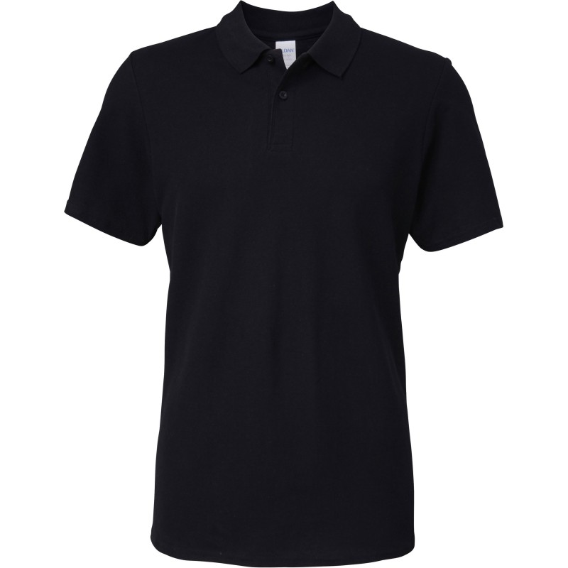 Polo Homme Softstyle Double Piqué Black FACE