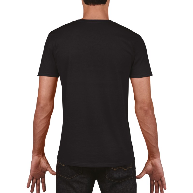 T-shirt homme col v Softstyle Black BACK