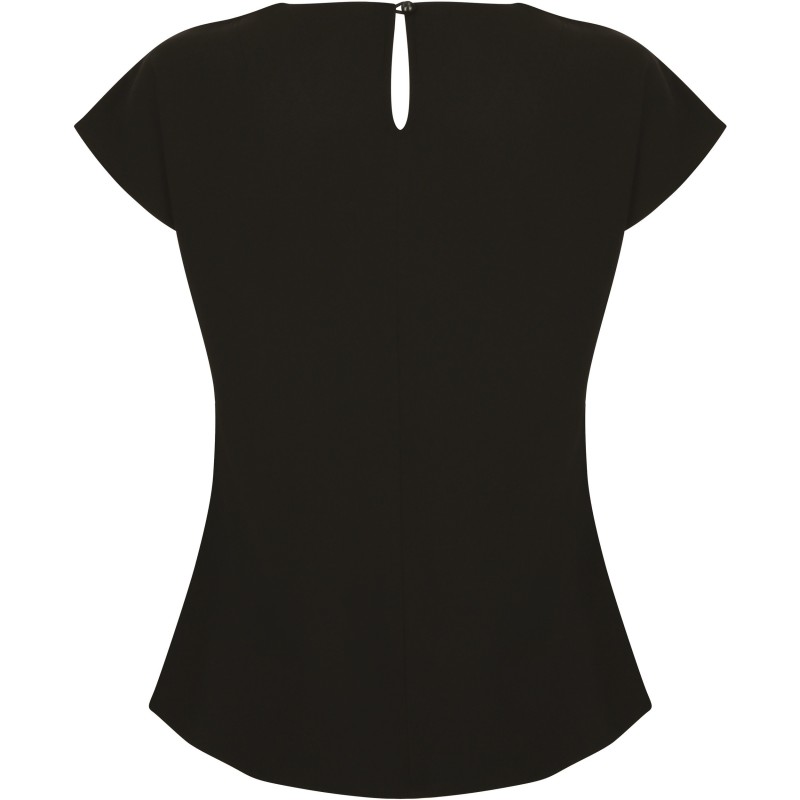 Top col plissé femme Black BACK