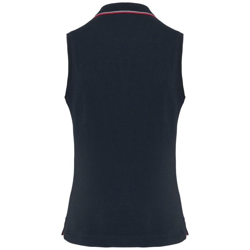 Polo sans manches femme Navy / Red / White BACK