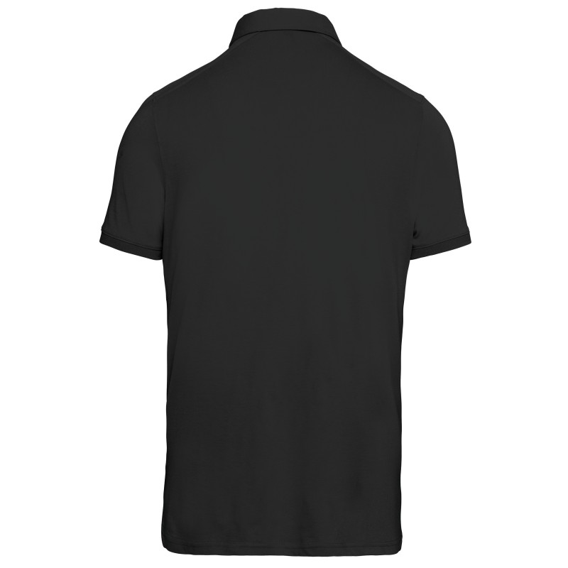 Polo jersey manches courtes homme Black BACK