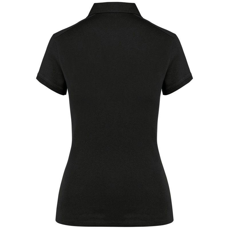 Polo jersey manches courtes femme Black BACK