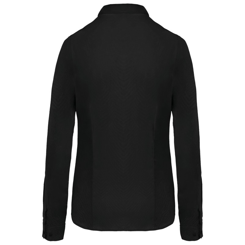 Chemise popeline manches longues femme Black BACK