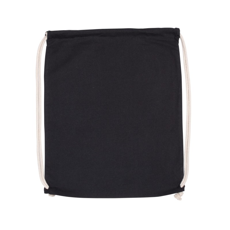 Sac à dos en coton bio avec cordelettes Black FACE