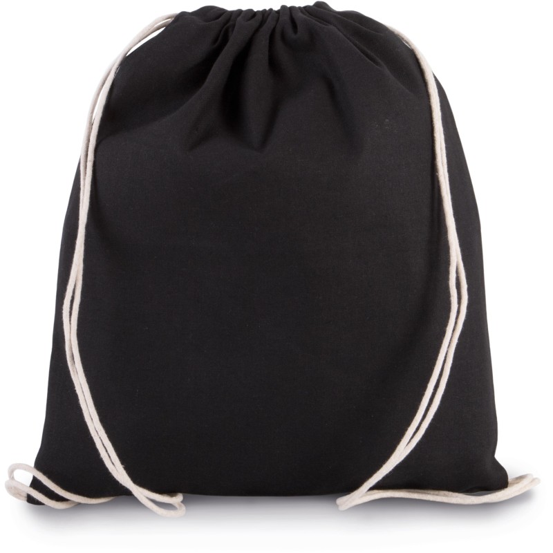 Petit sac à dos en coton bio avec cordelettes Black FACE