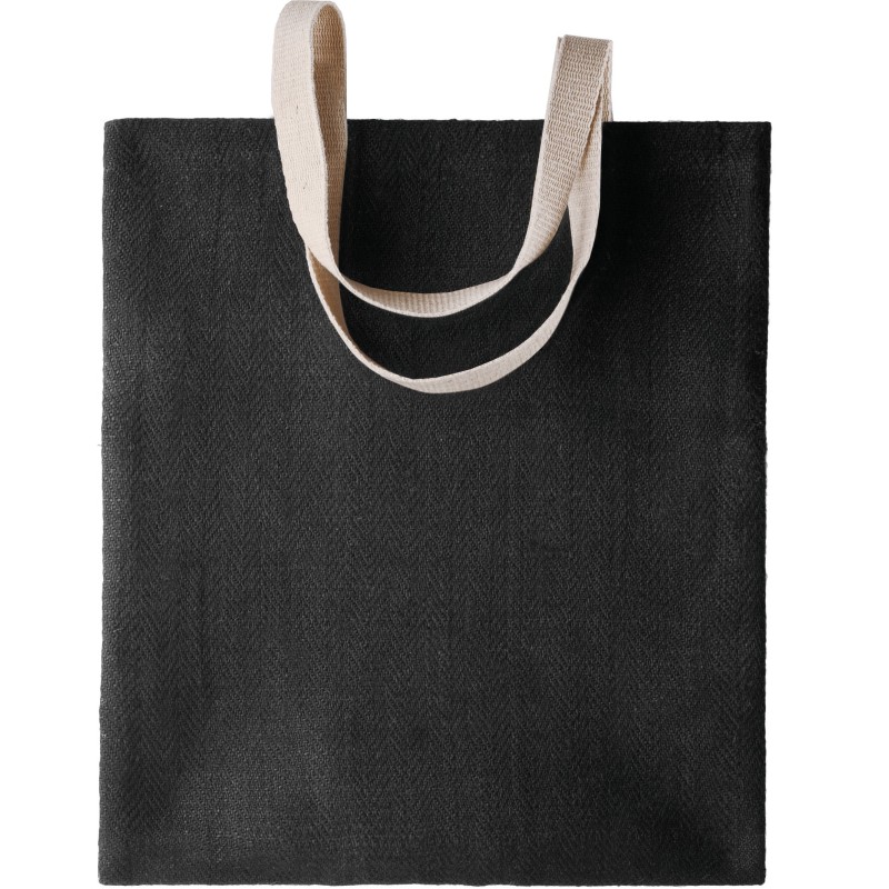 Sac en toile de jute teint 100% naturel Black FACE
