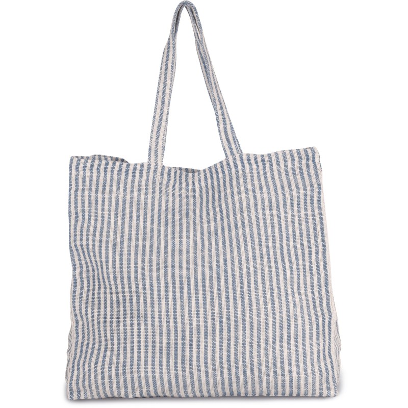 Sac shopping à rayures en juco Iris Blue / Natural FACE