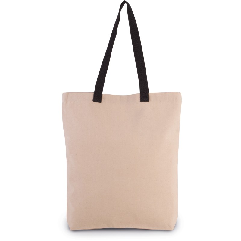 Sac shopping à soufflet avec poignées contrastées Natural / Black FACE