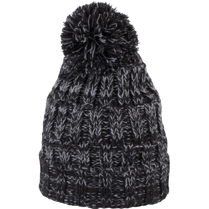 Bonnet à pompon avec revers Black Twist FACE