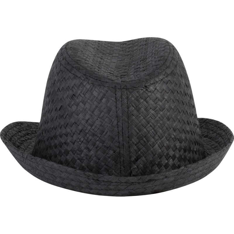Chapeau de paille style Panama rétro Black BACK